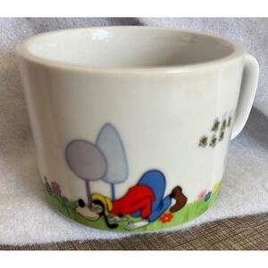 Vintage Walt Disney Goofy Mug Bees Trees Flowers Cartoon Ceramic Coffee Cup Mug